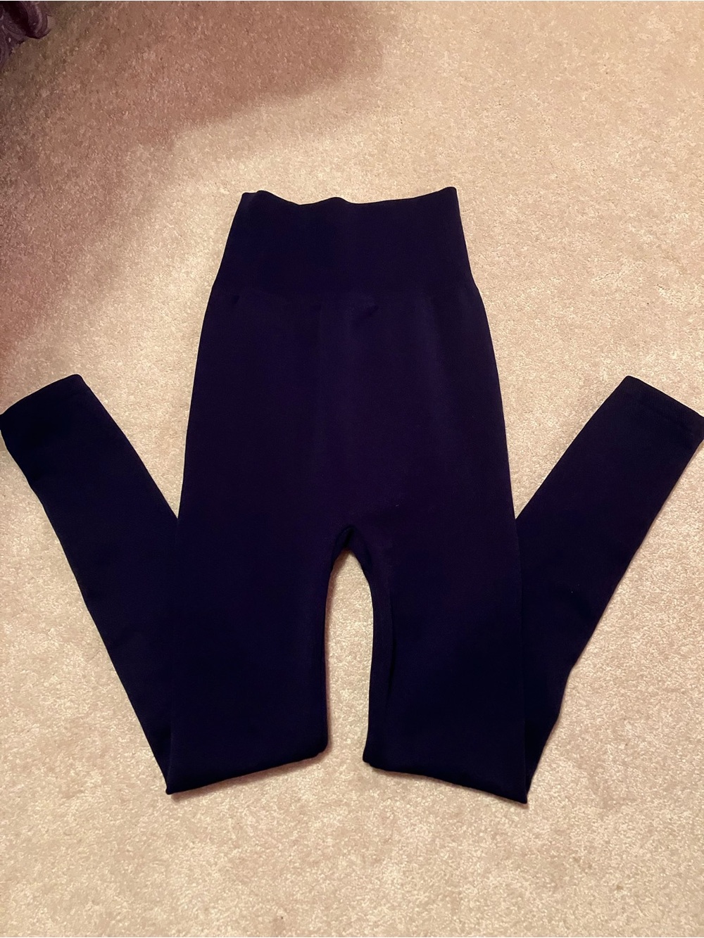 Retreat by Rhonda Shear plush fleece leggings navy blue size XL